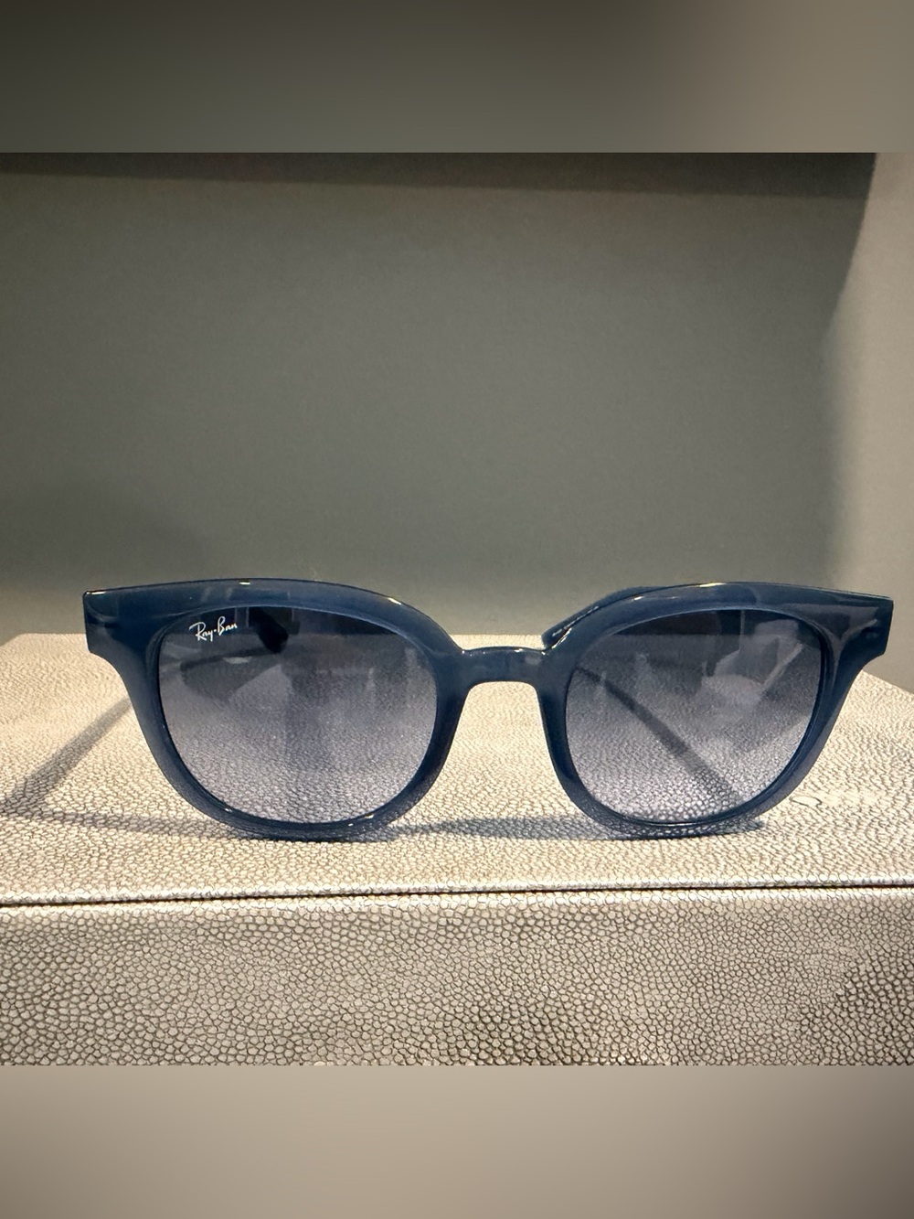 Ray-Ban RB4324 Sunglasses Transparent Dark Blue/Azure Gradient Lenses